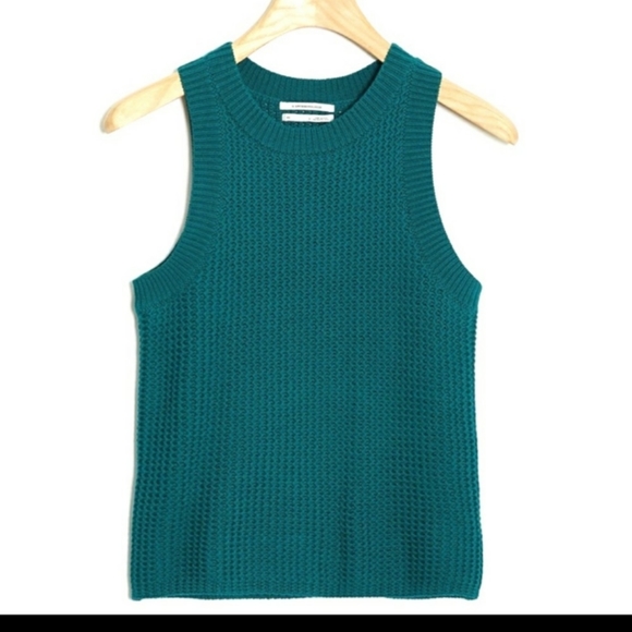 NWT Anthrpologie Quinn Green Sweater Vest Knit Top Sleeveless 100% C… - Picture 6 of 14